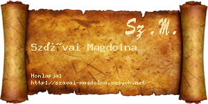 Szávai Magdolna névjegykártya